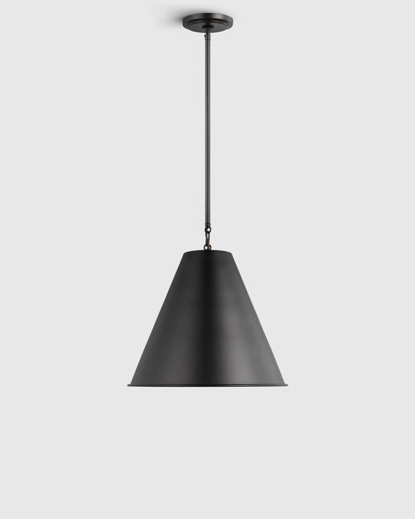 Tapered Steel Shade Pendant Light - One Size / Brass