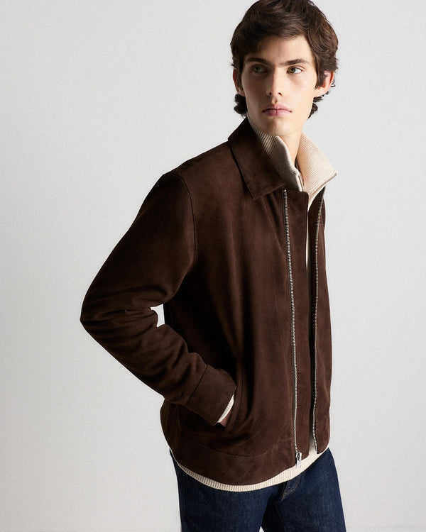 100% Suede Harrington Jacket - S / True Black