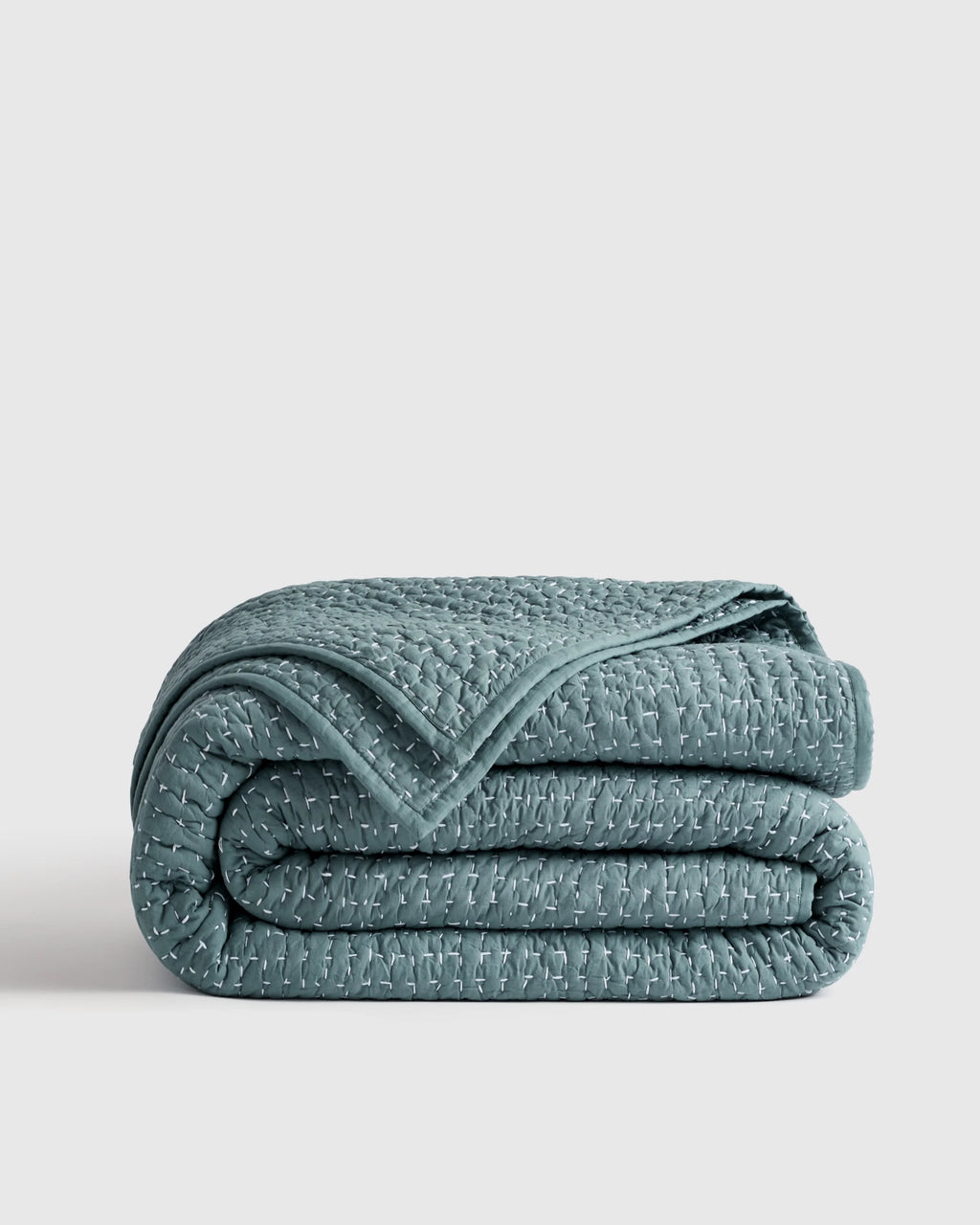 Organic Cotton Hand Stitched Quilt - Twin / Stone