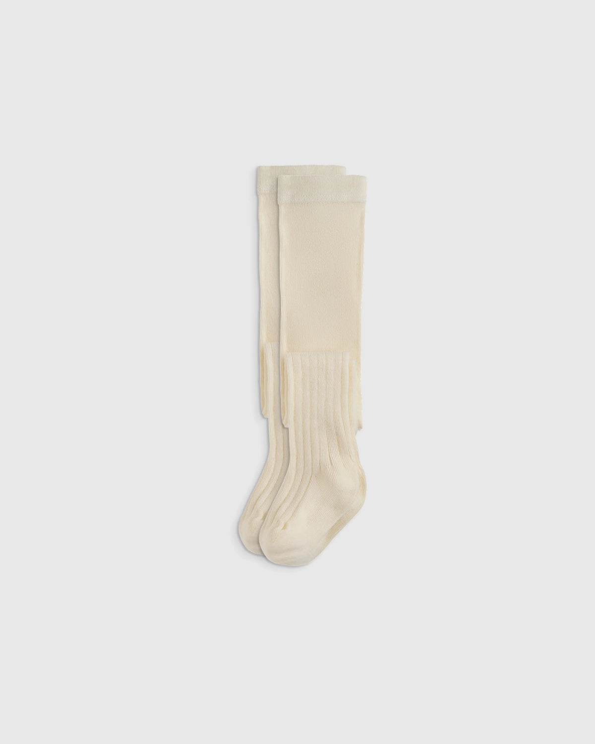 Organic Cotton Rib Tights (2-pack) - 0-6M / Ivory Main image