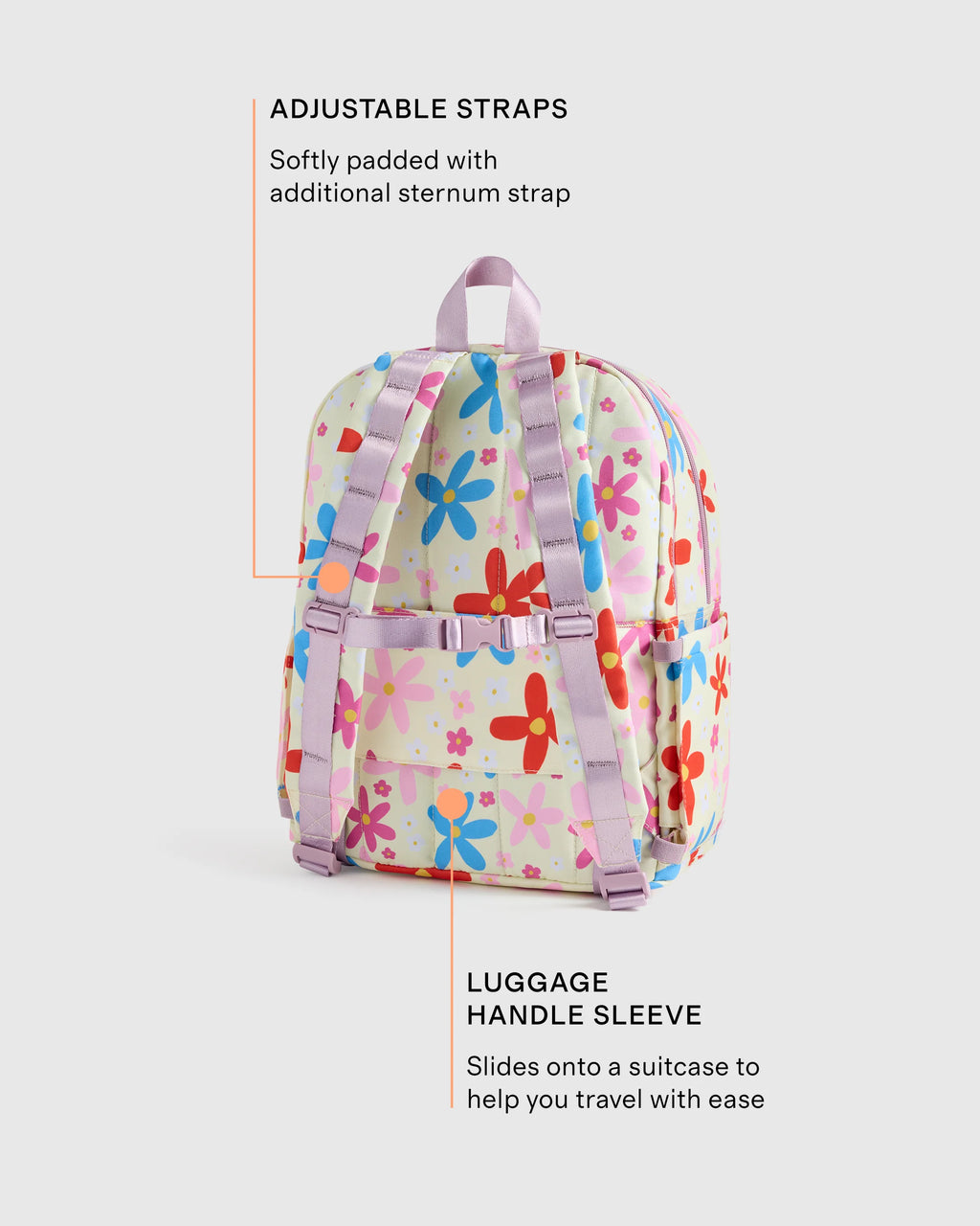 Recycled Double Pocket Backpack - One Size / Rainbow Clouds