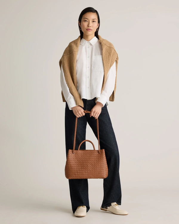 Romy Handwoven Satchel - One Size / Cognac