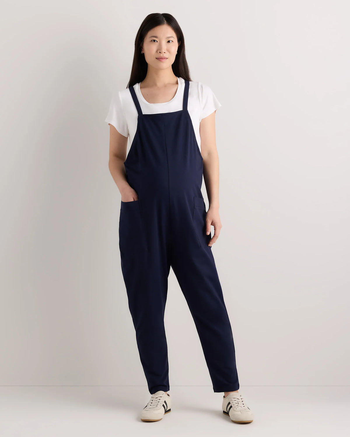 Organic Cotton Maternity Overalls - XS / Deep Navy Main image