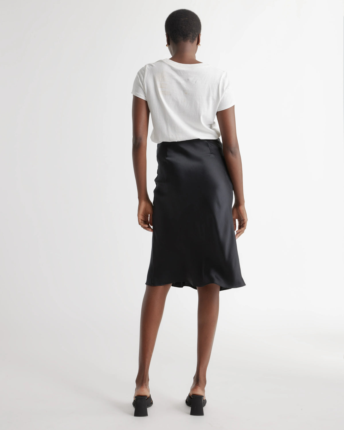 100% Washable Silk Skirt - XS / Champagne