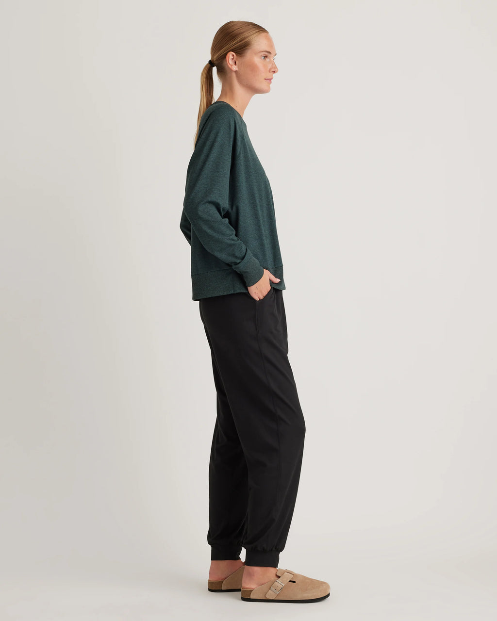 Flowknit High-Rise Boyfriend Joggers - XS / Heather Navy