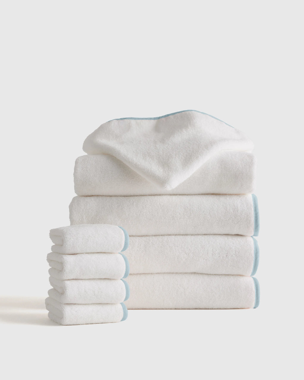 Organic Turkish Cotton Kids Bath Bundle 8-Pack - One Size / Light Blue