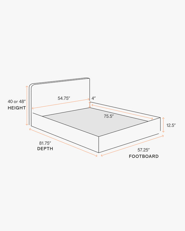 100% Linen Curved Bed - Full / Canvas