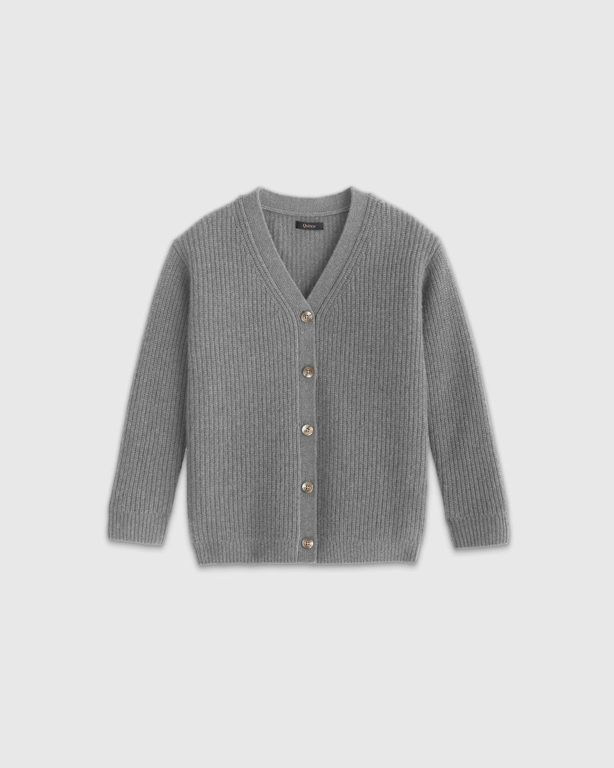 Washable Cashmere Oversized Fisherman Cardigan - 2T / Heather Grey Main image