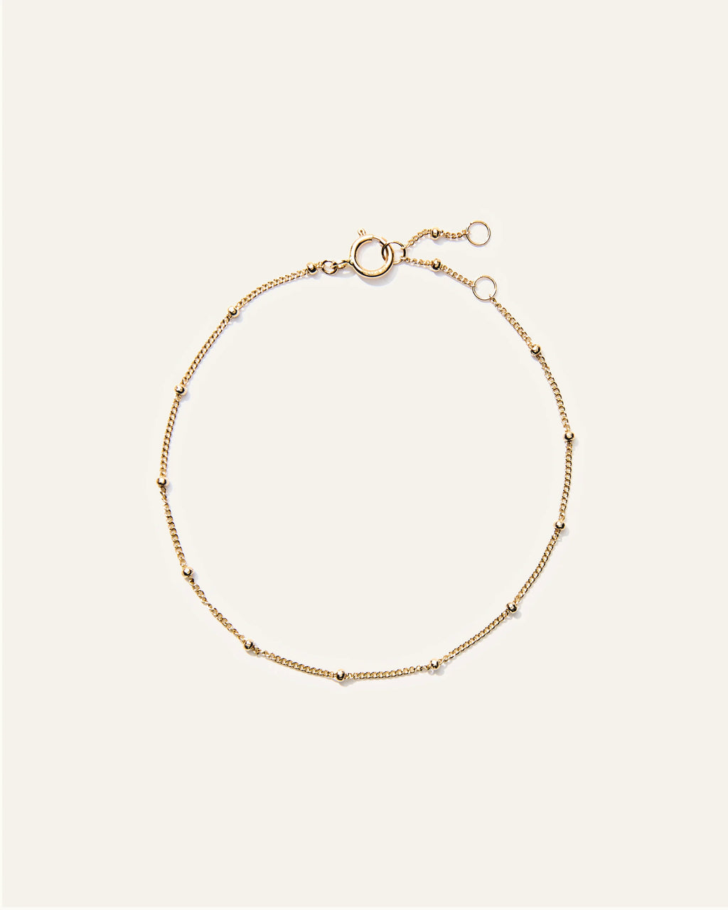 14K Gold Bead Station Bracelet - One Size / Yellow Gold