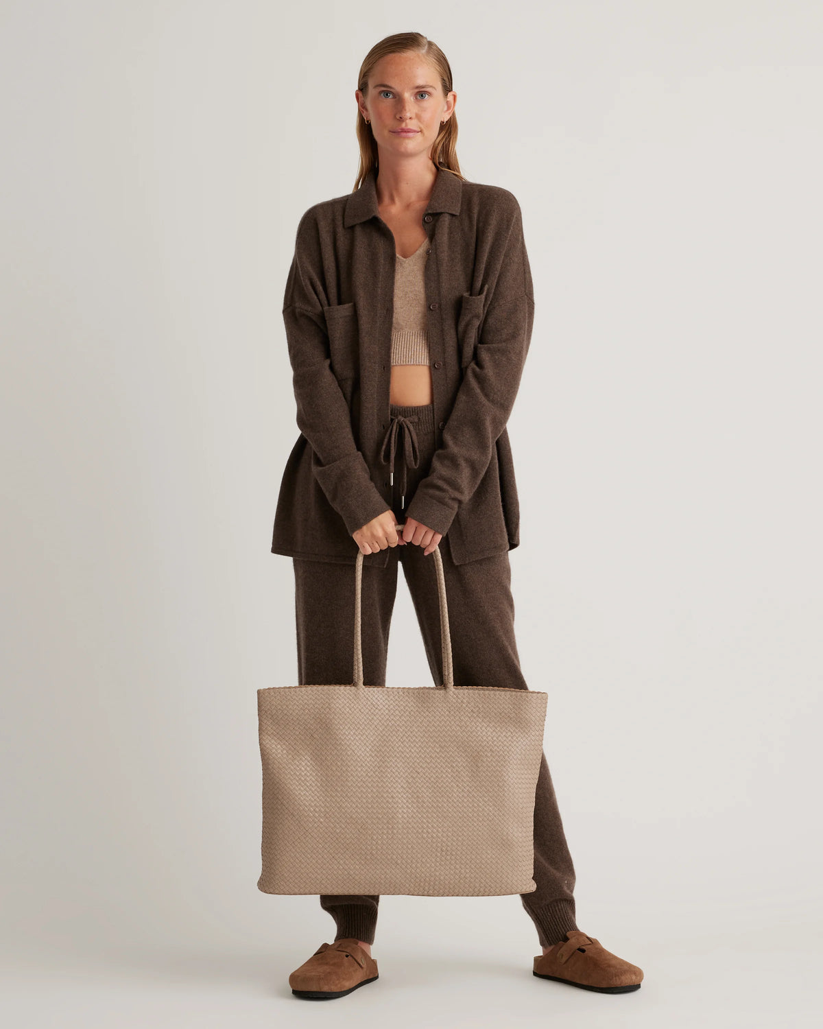 Siena Handwoven Tote - One Size / Taupe