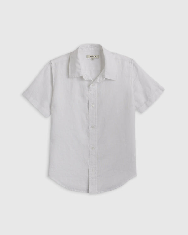 100% European Linen Short Sleeve Shirt - 6 / Flax