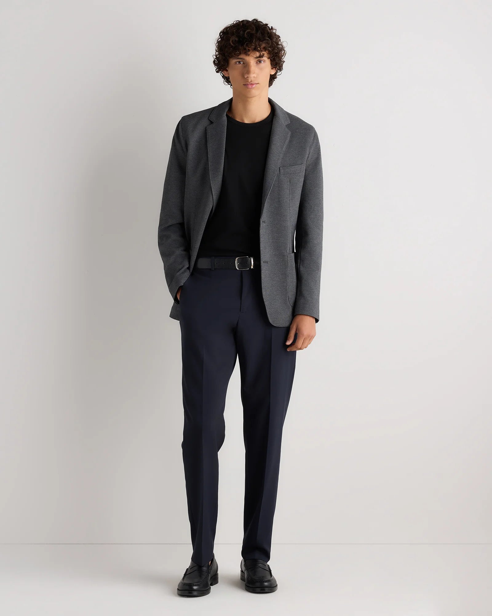 Cotton Pique Knit Blazer - XS / Heather Charcoal Secondary image