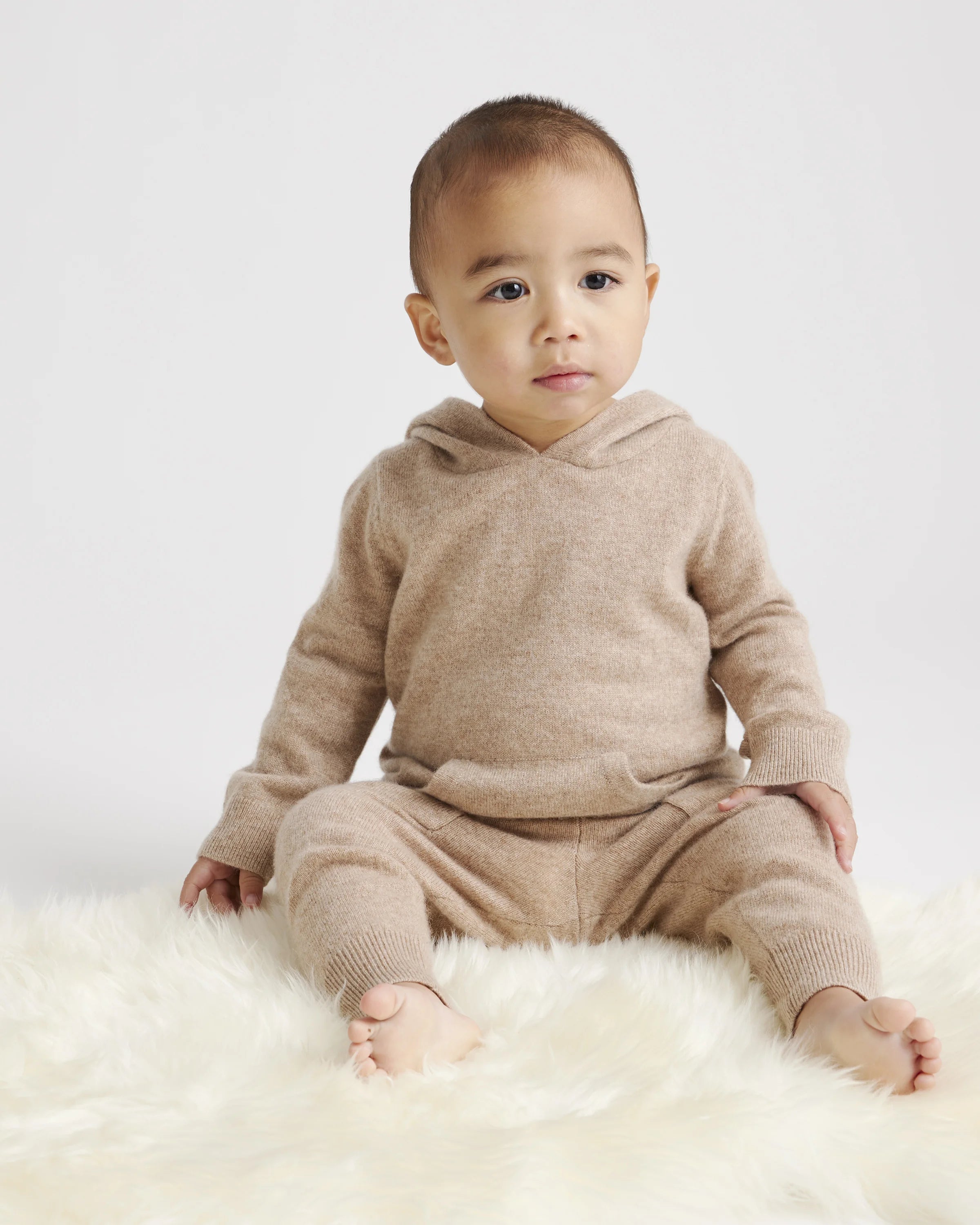Washable Cashmere Hoodie - 9-12M / Oatmeal Secondary image