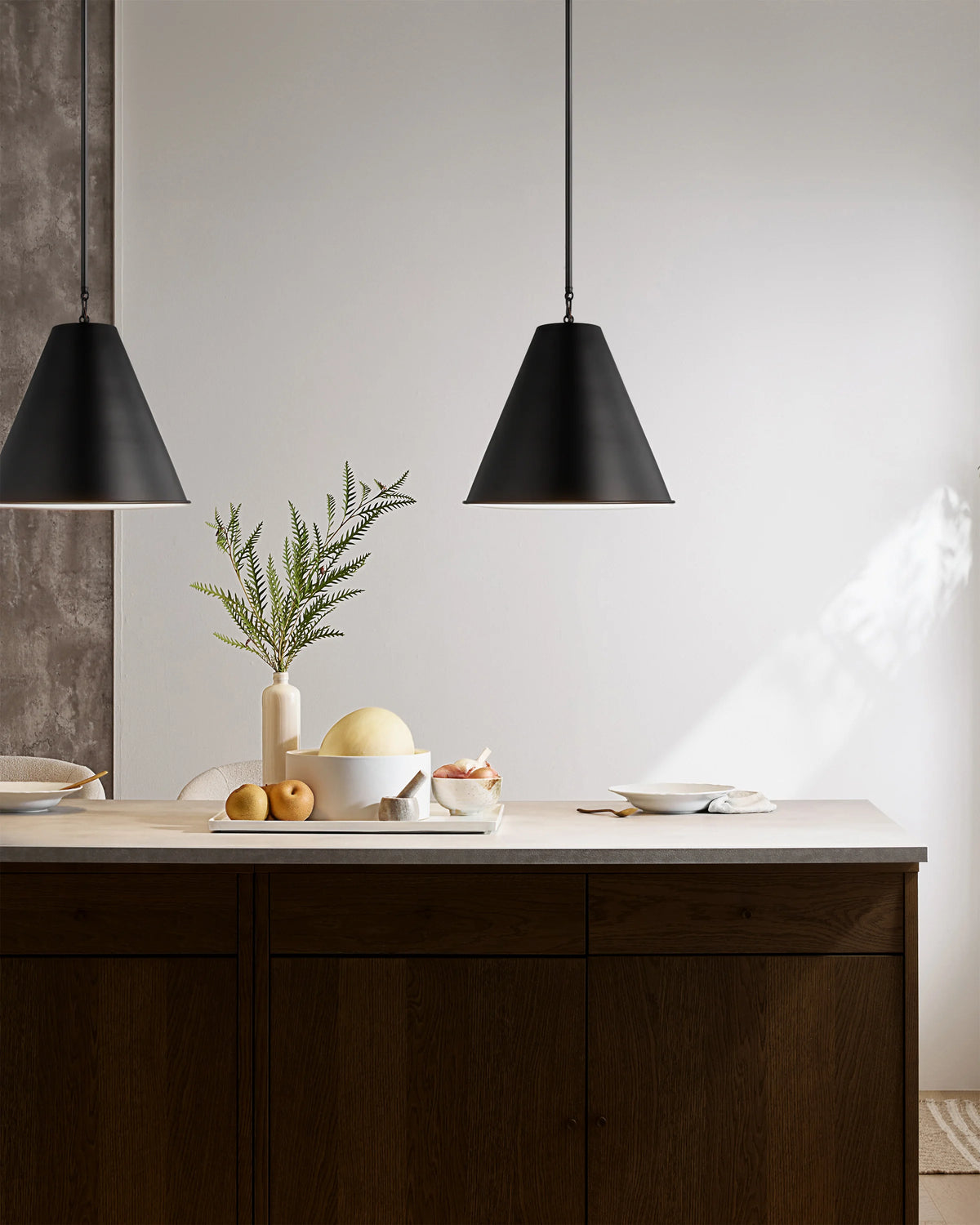 Tapered Steel Shade Pendant Light - One Size / Brass