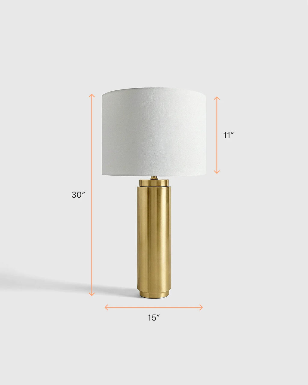 Cylindrical Iron Table Lamp - One Size / Brass