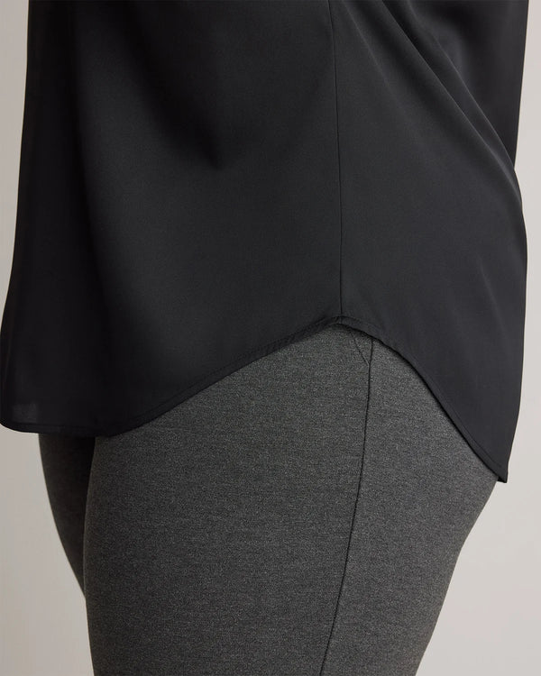 Washable Stretch Silk Dolman Sleeve Blouse - 1X / Black