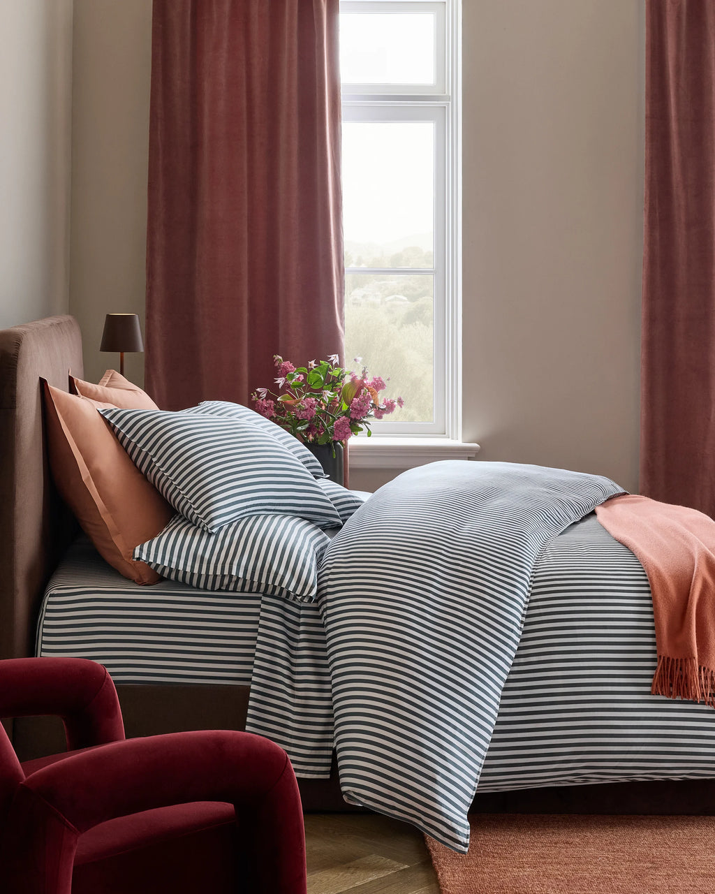 Bamboo Stripe Duvet Cover Set - Twin / Double Stripe Espresso