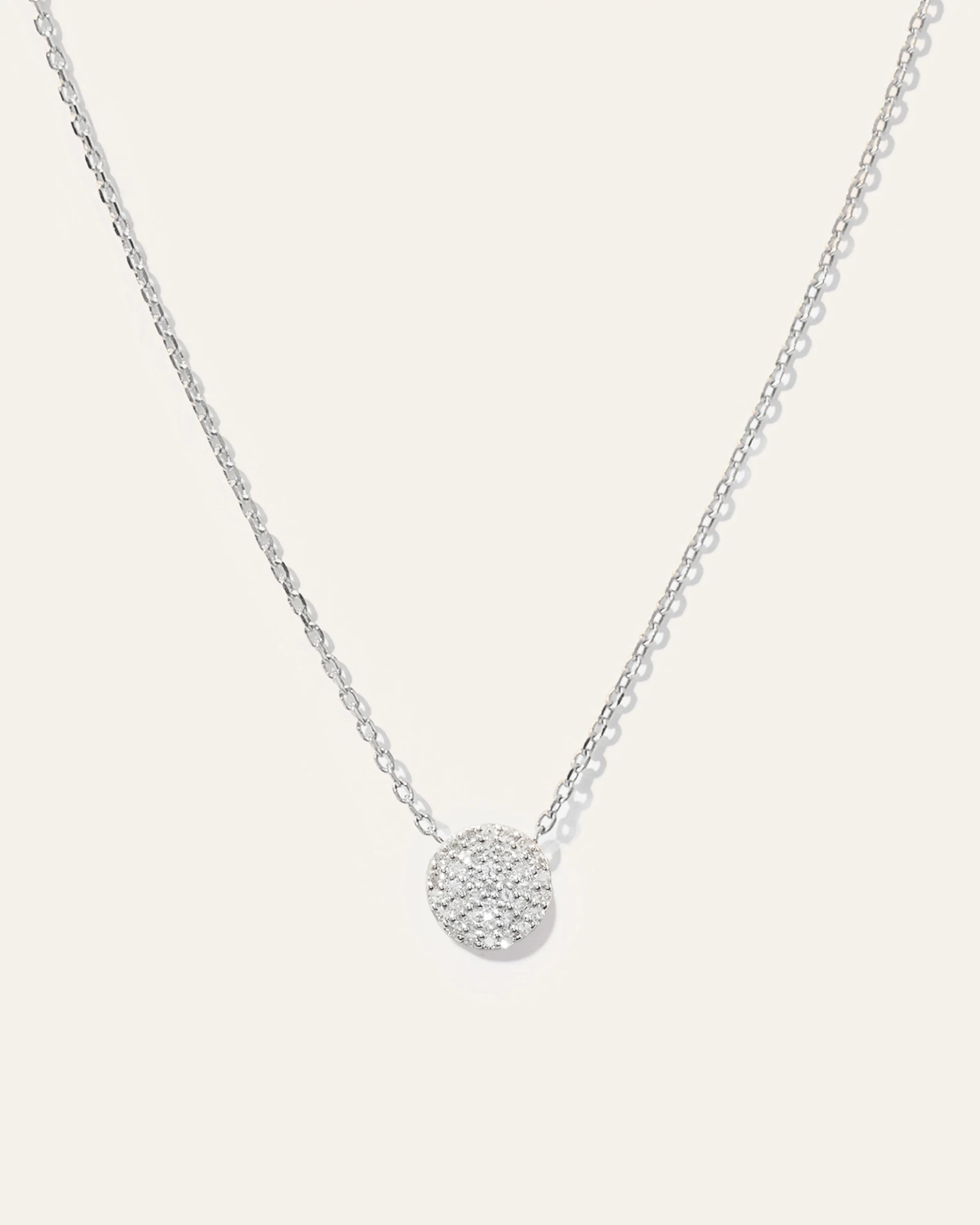 14K Gold Diamond Pave Disc Necklace - One Size / Yellow Gold Secondary image