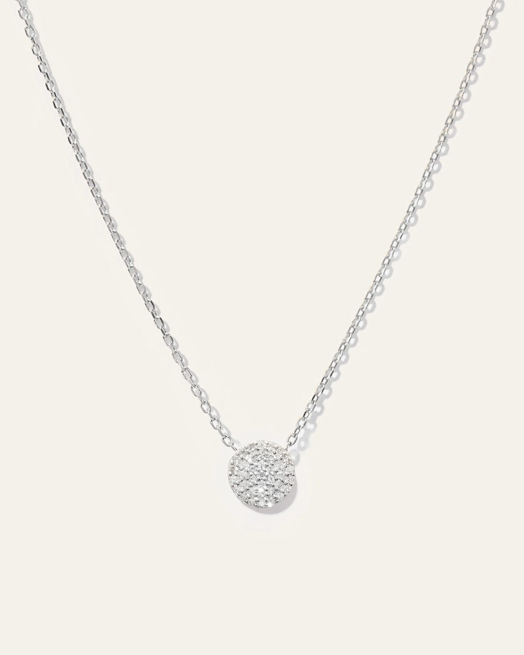 14K Gold Diamond Pave Disc Necklace - One Size / Yellow Gold