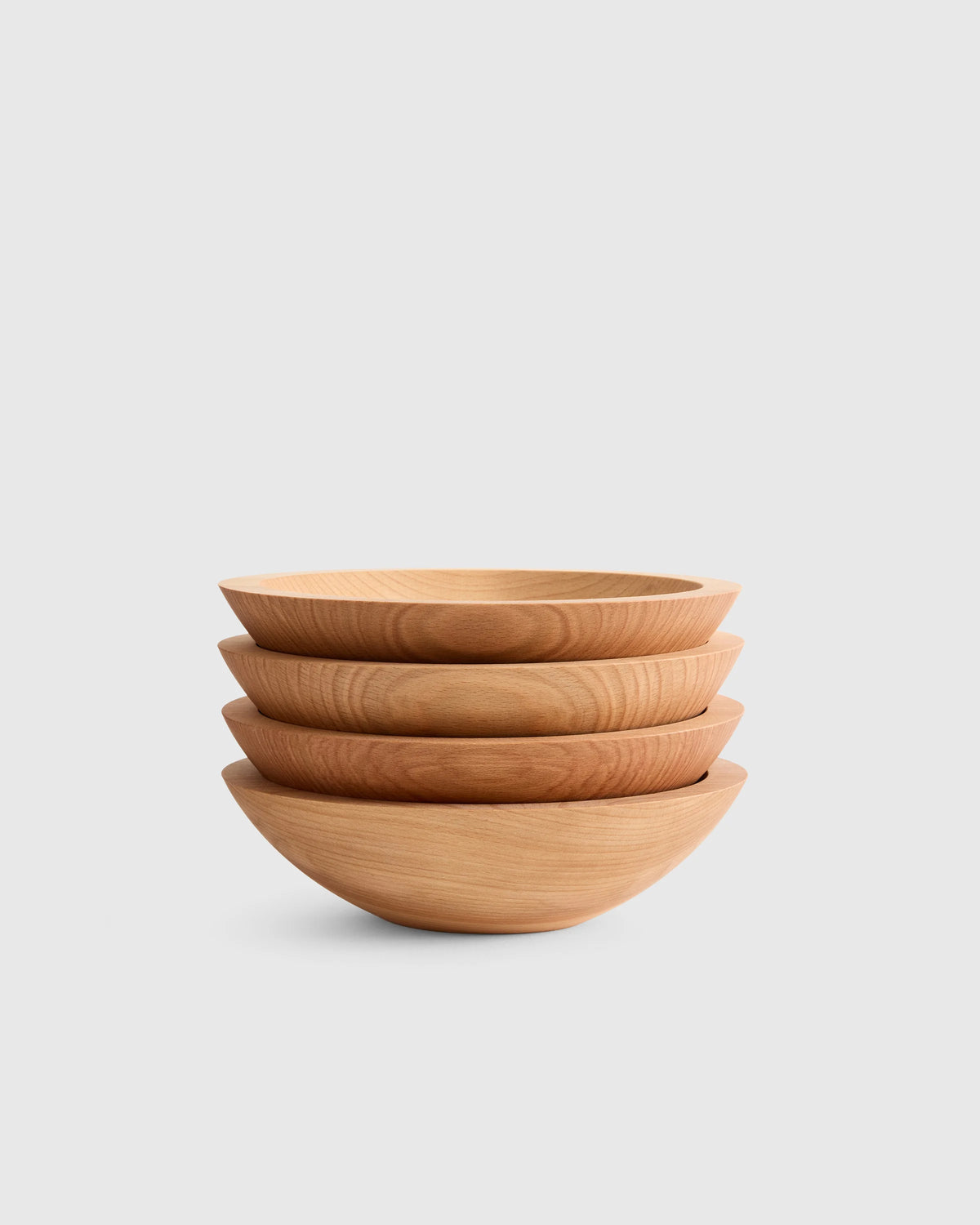 Handcrafted Wooden Bowls (Set of 4) - 7" / Beech Wood