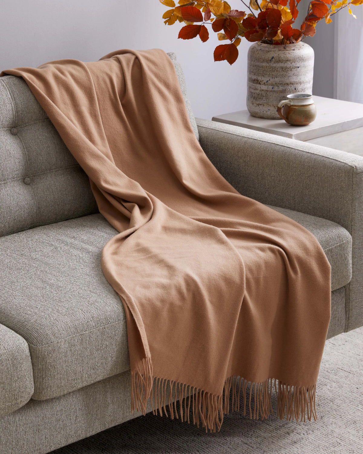 Mongolian Cashmere Throw - 50x60 / Heather Grey