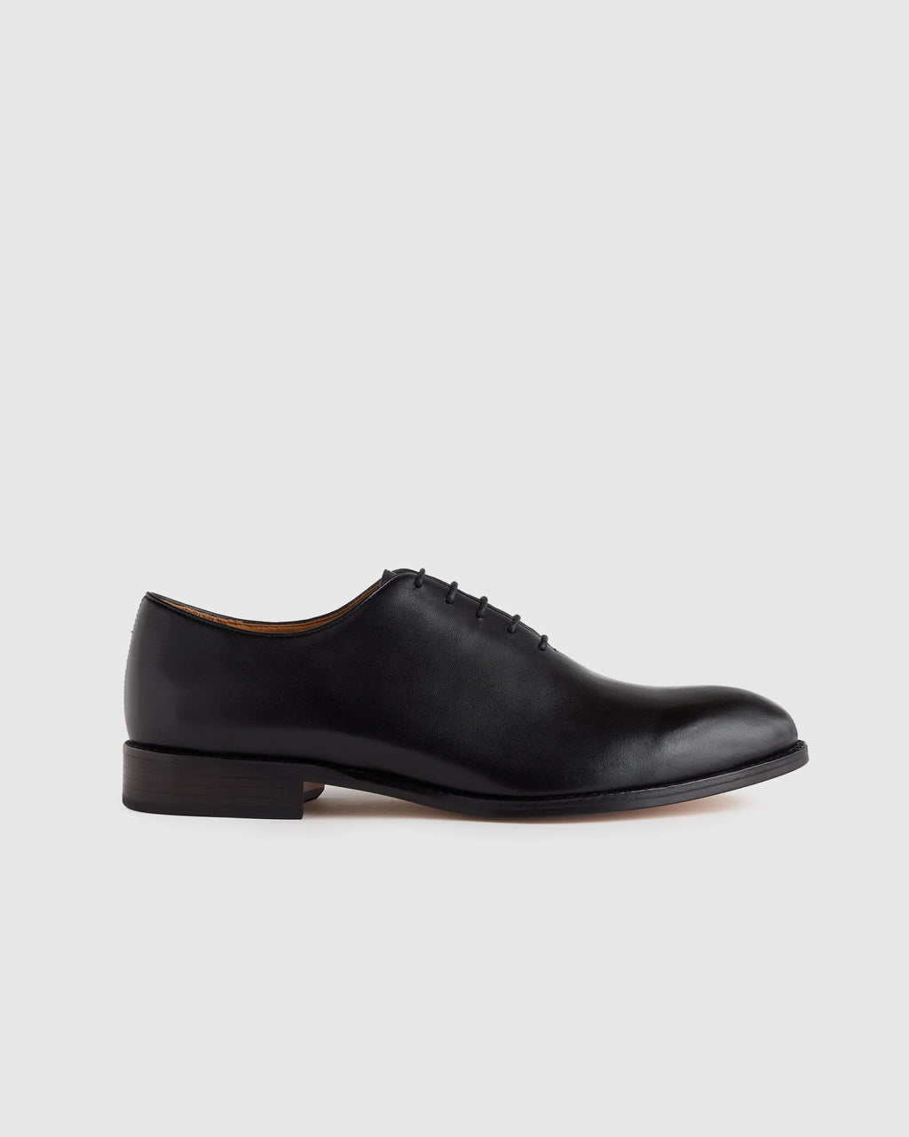 Calfskin Leather Plain Toe Oxford - 7 / Black