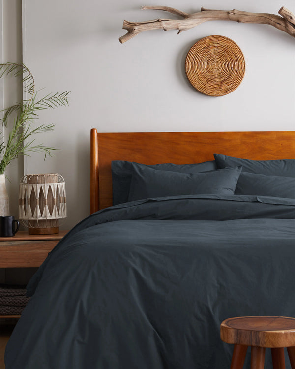 Organic Brushed Cotton Duvet Cover Set - Twin / Toffee