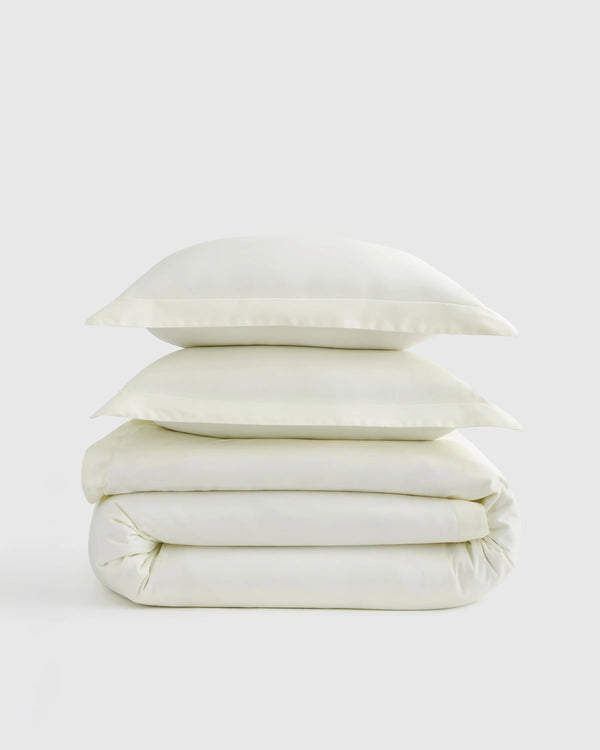 Signature Giza Cotton Sateen Duvet Cover Set - Twin / Sand