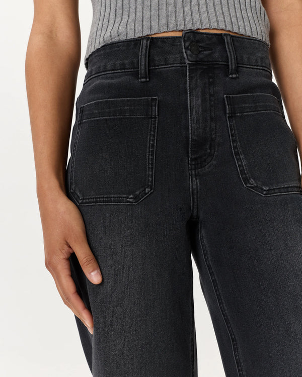 Bella Stretch Patch Pocket Wide Leg Jeans - 24 / Deep Sea Blue