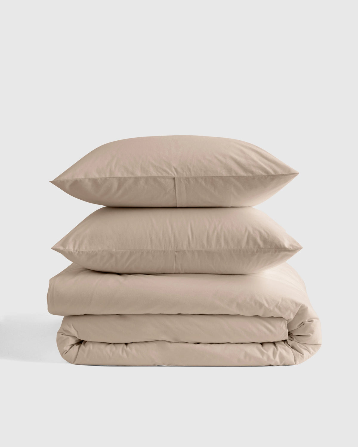 Organic Brushed Cotton Duvet Cover Set - Twin / Toffee Main image