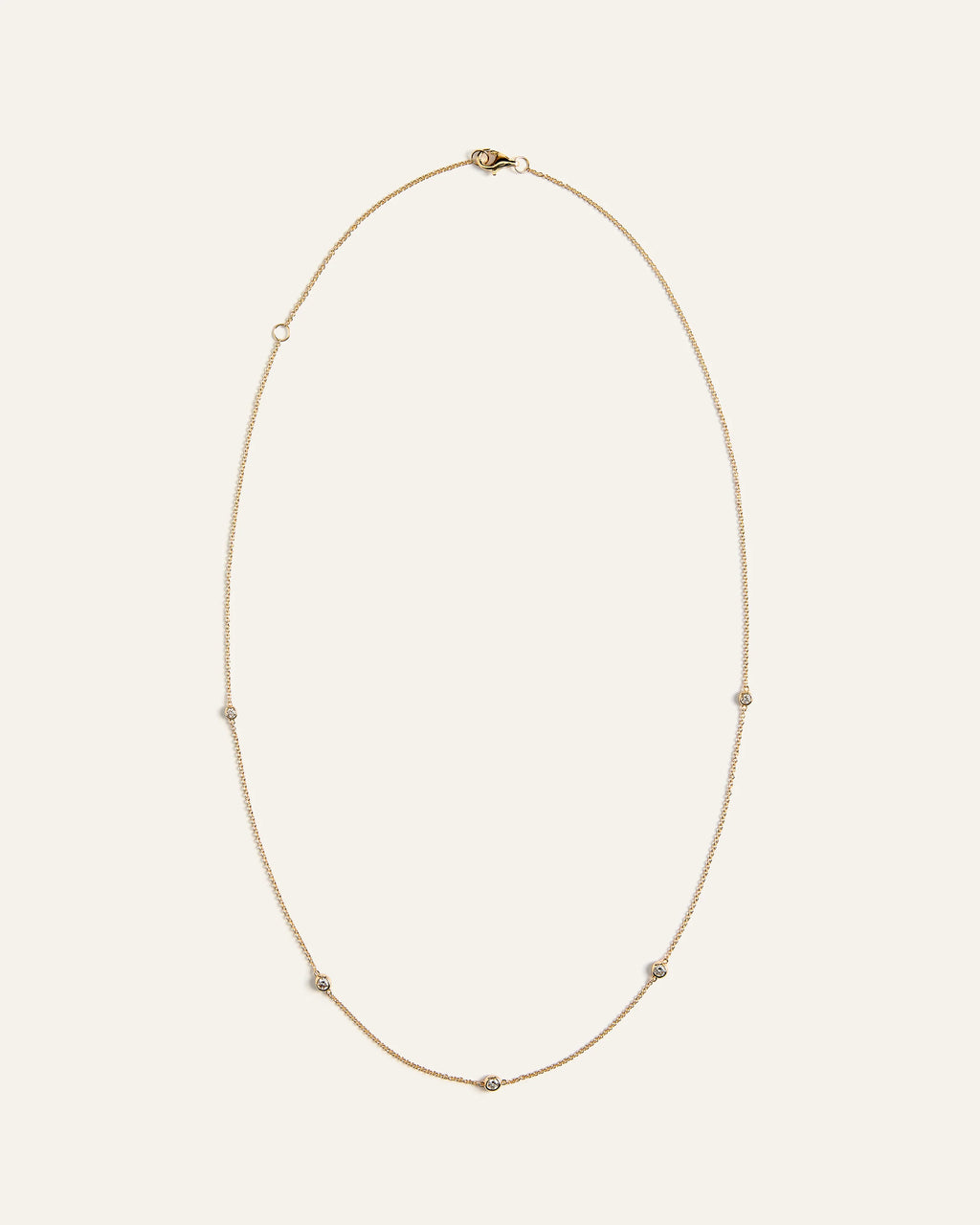 14K Gold Diamond Bezel Station Necklace - One Size / Yellow Gold