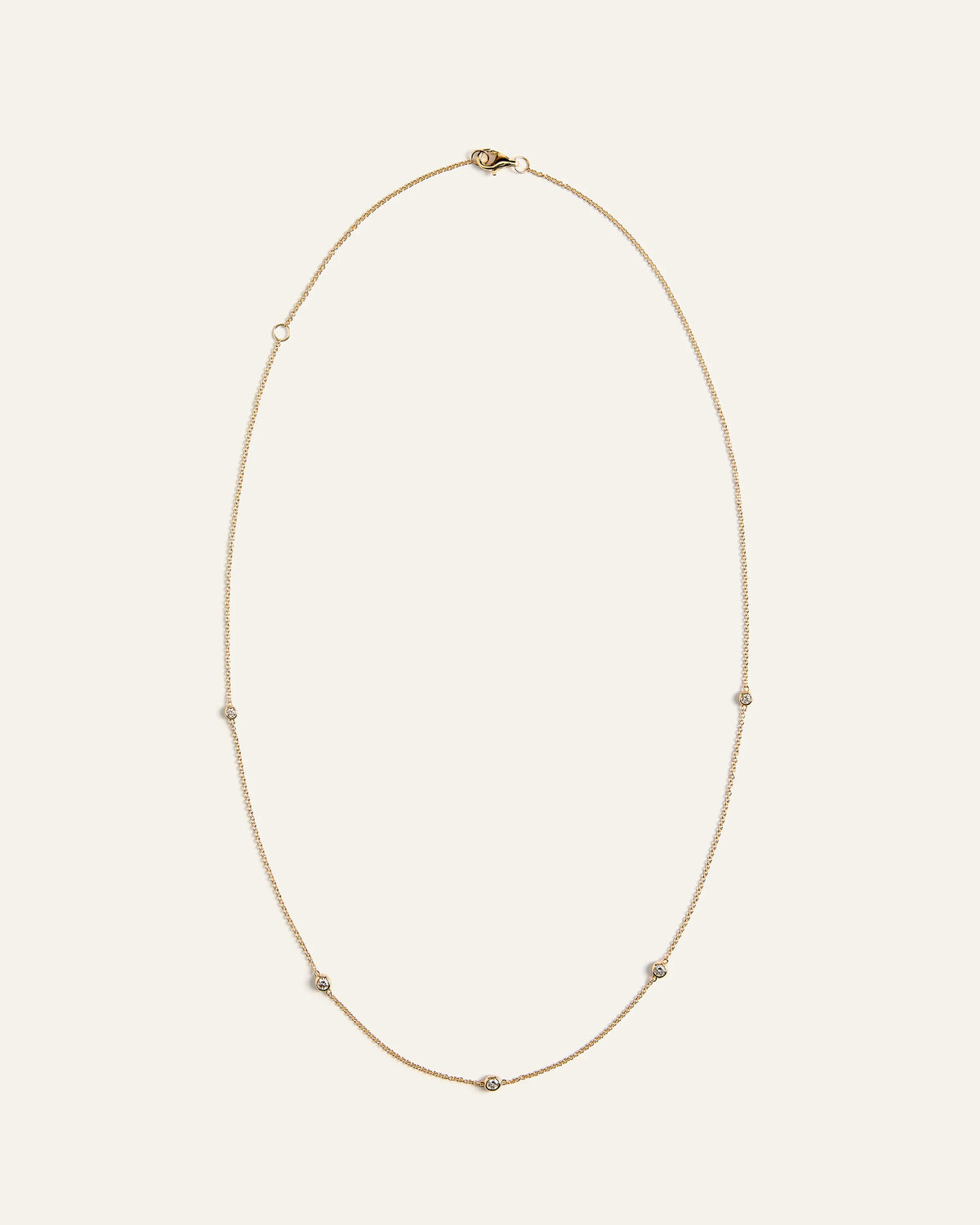 14K Gold Diamond Bezel Station Necklace - One Size / Yellow Gold Main image