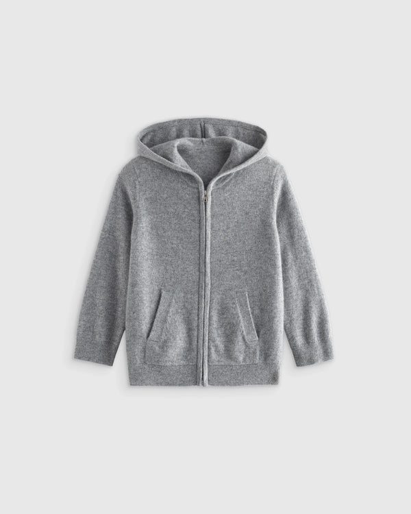 Washable Cashmere Full Zip Hoodie - 2T / True Navy