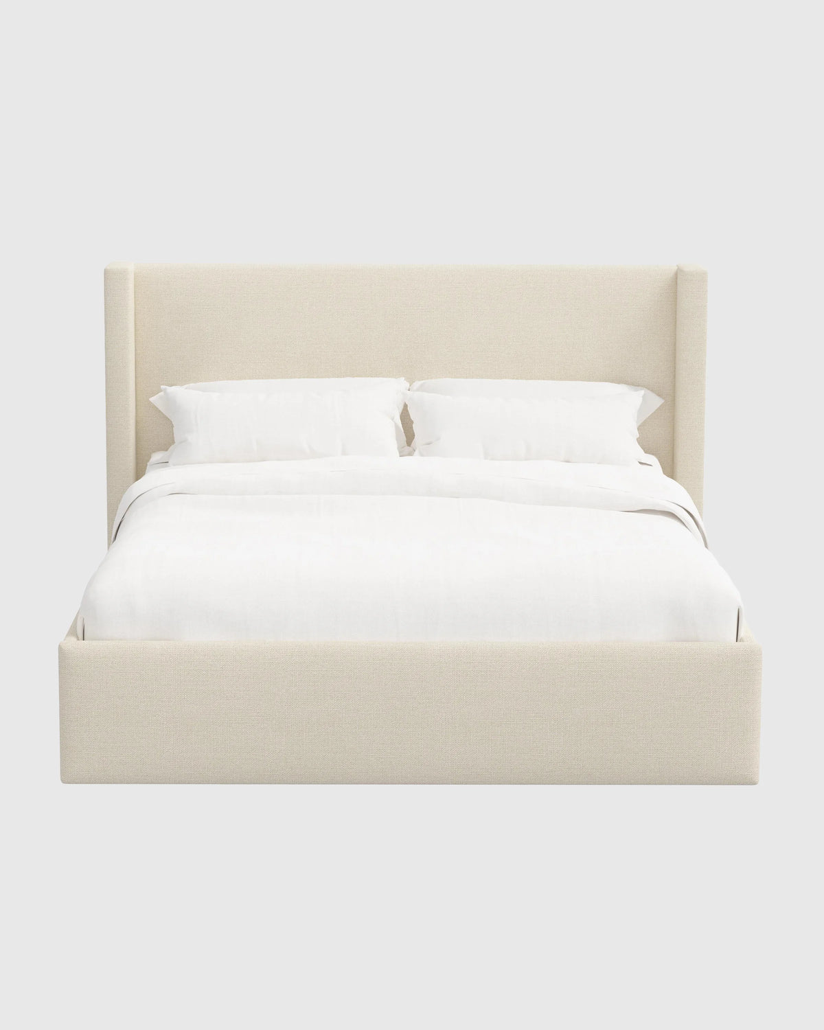 100% Linen Wingback Bed - Full / Canvas