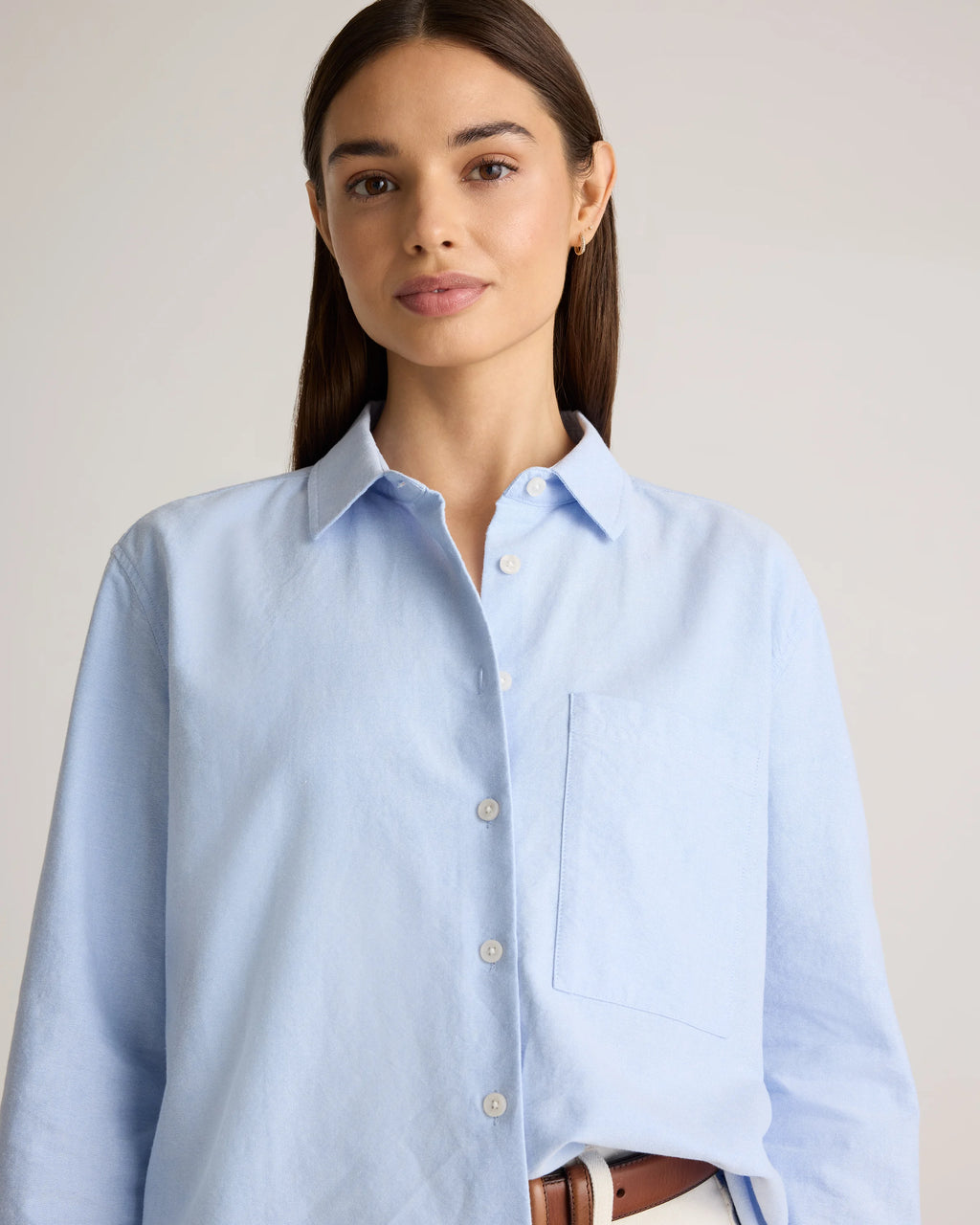Organic Cotton Relaxed Oxford Shirt - XS / Opal Pink