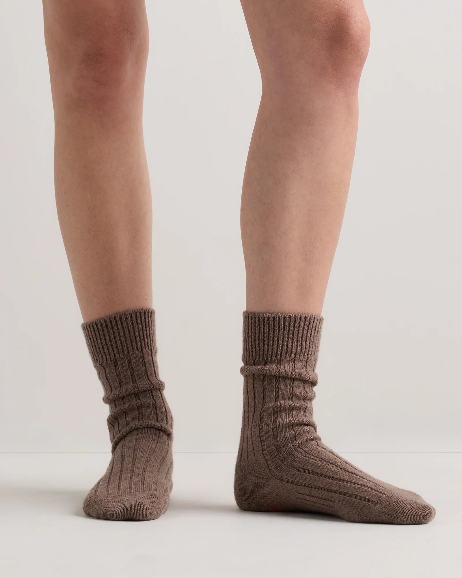 Merino Cashmere Blend Ribbed Crew Sock (3-Pack) - S / Solid Neutral Multi Pack Secondary image