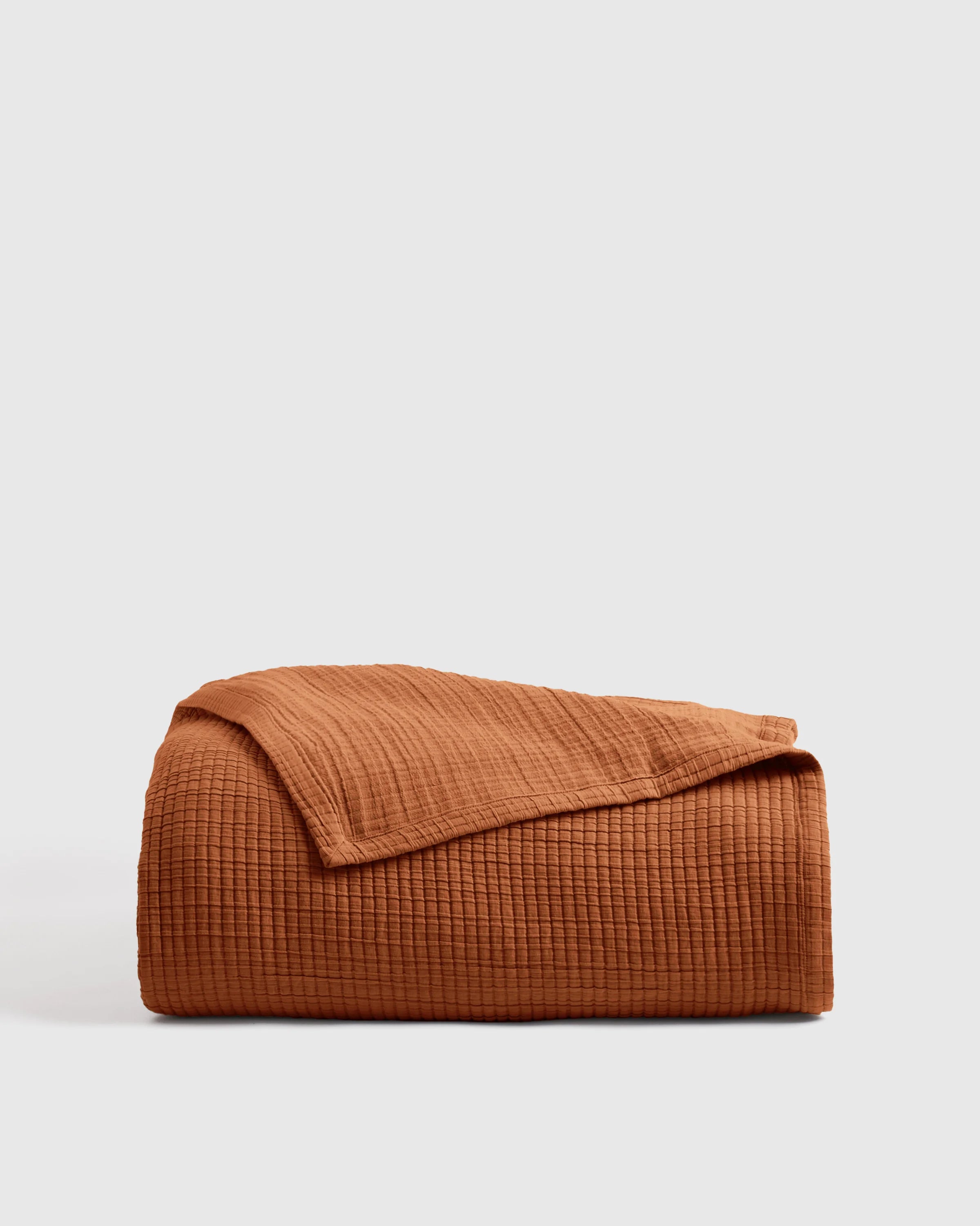 Organic Ribbed Cotton Coverlet - Twin / Toffee Secondary image