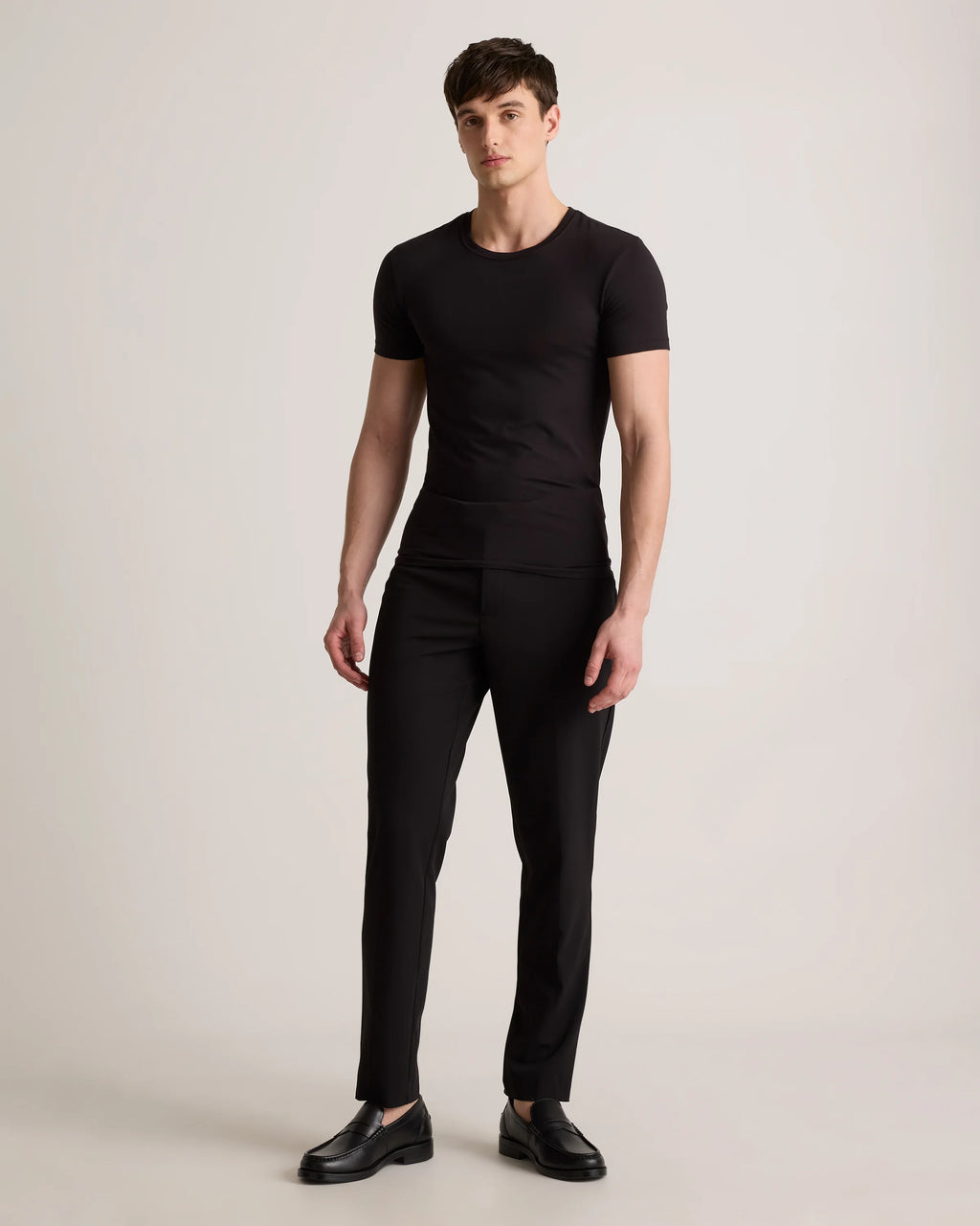 Soft Stretch Crewneck Undershirt (3-Pack) - S / Bold Black