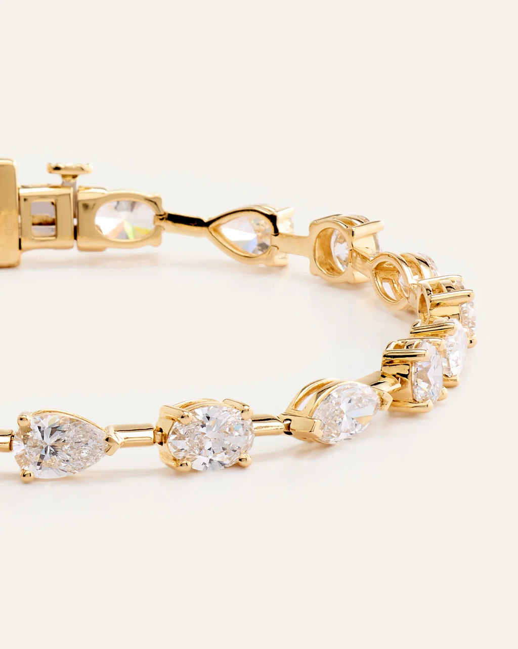 14K Gold Lab Grown Diamond Mixed Shape Tennis Bracelet - 6.5" / Yellow Gold