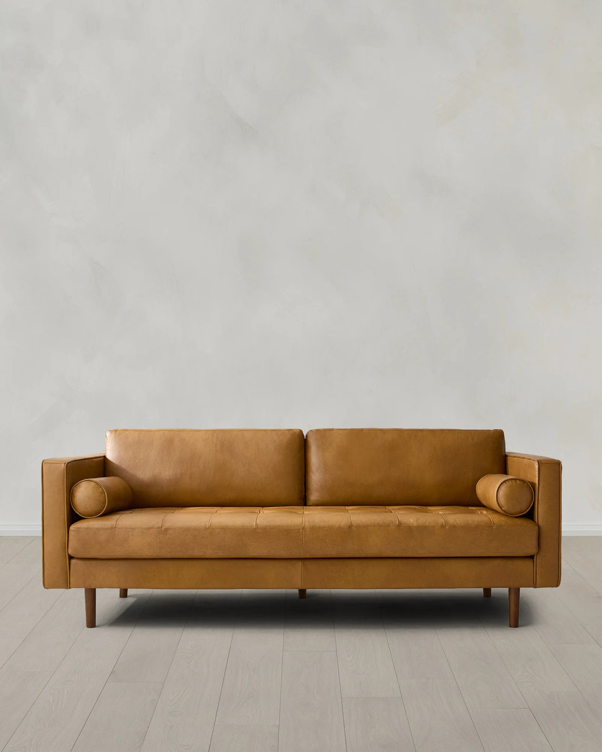 Italian Leather Midcentury Sofa - One Size / Chestnut Main image