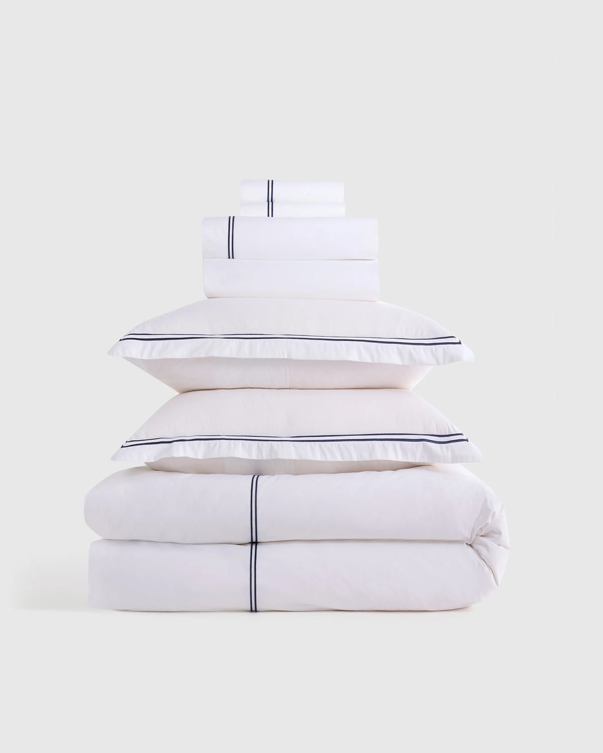 Organic Crisp Percale Deluxe Bedding Bundle - Twin / White