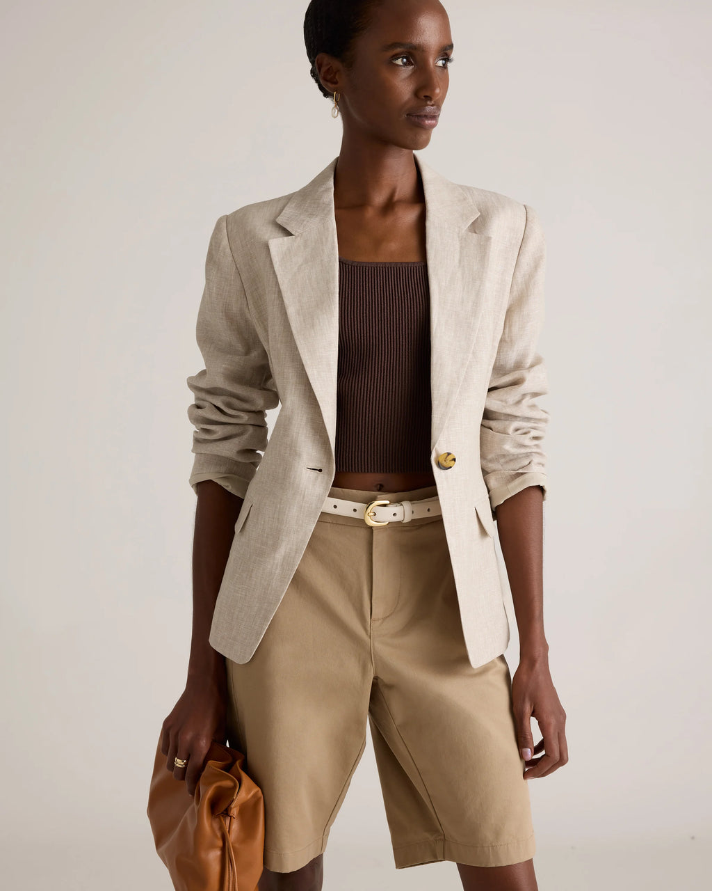 100% European Linen Structured Blazer - XS / French Blue
