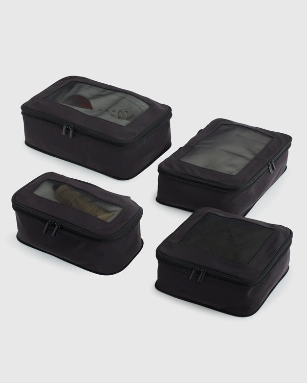 Eco Compression Packing Cubes - 4-Pack / Black