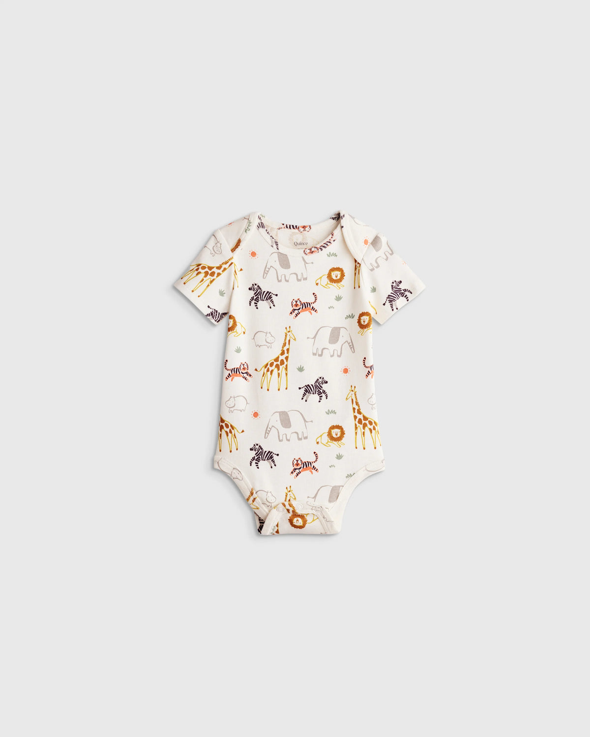 100% Organic Cotton Short Sleeve Bodysuit - 0-3M / Safari Main image