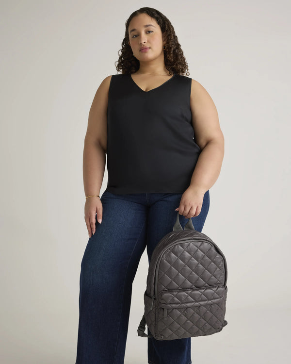 Transit Quilted Commuter Backpack - One Size / Taupe Brown