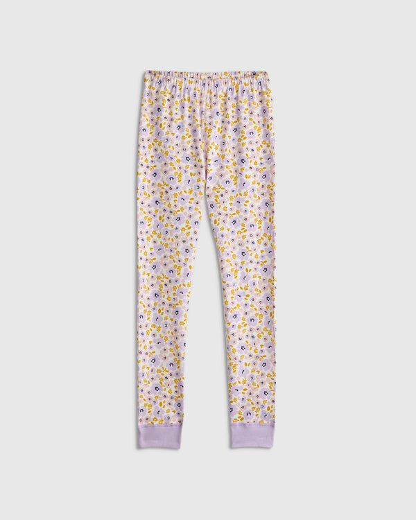 100% Organic Cotton Long Sleeve and Pant Pajama Set - 6 / Navy Stripe