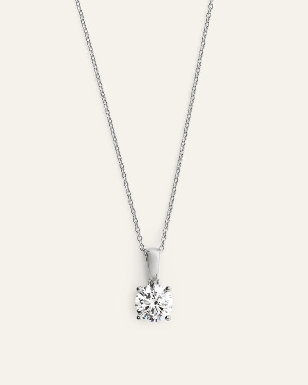 14k Gold Lab Grown Diamond Solitaire Pendant - 1ct - One Size / Yellow Gold