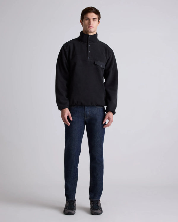 Polar Fleece Snap Pullover - S / Bold Black