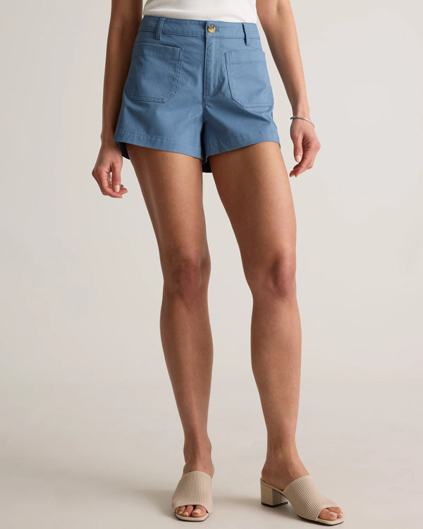 Stretch Cotton Chino Patch Pocket Shorts - 0 / Frost