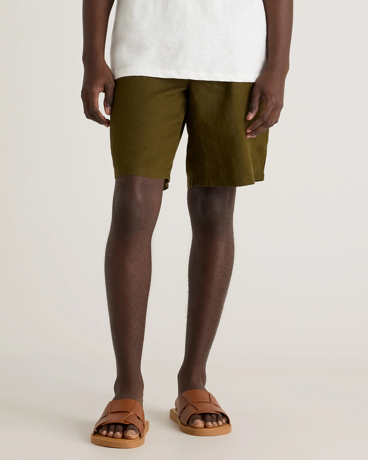 100% European Linen Shorts - 10" - S / Martini Olive Main image